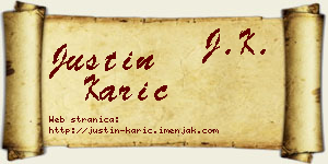 Justin Karić vizit kartica
